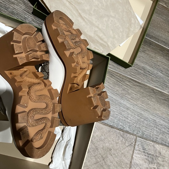 Gucci White/Beige trip leather bootie - Picture 5 of 6